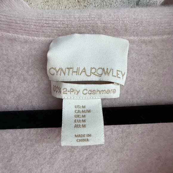 Cynthia Rowley Cashmere Sweater 100% 2-Ply Blush Pink V Neck Womens M Minimalist - Picture 3 of 5
